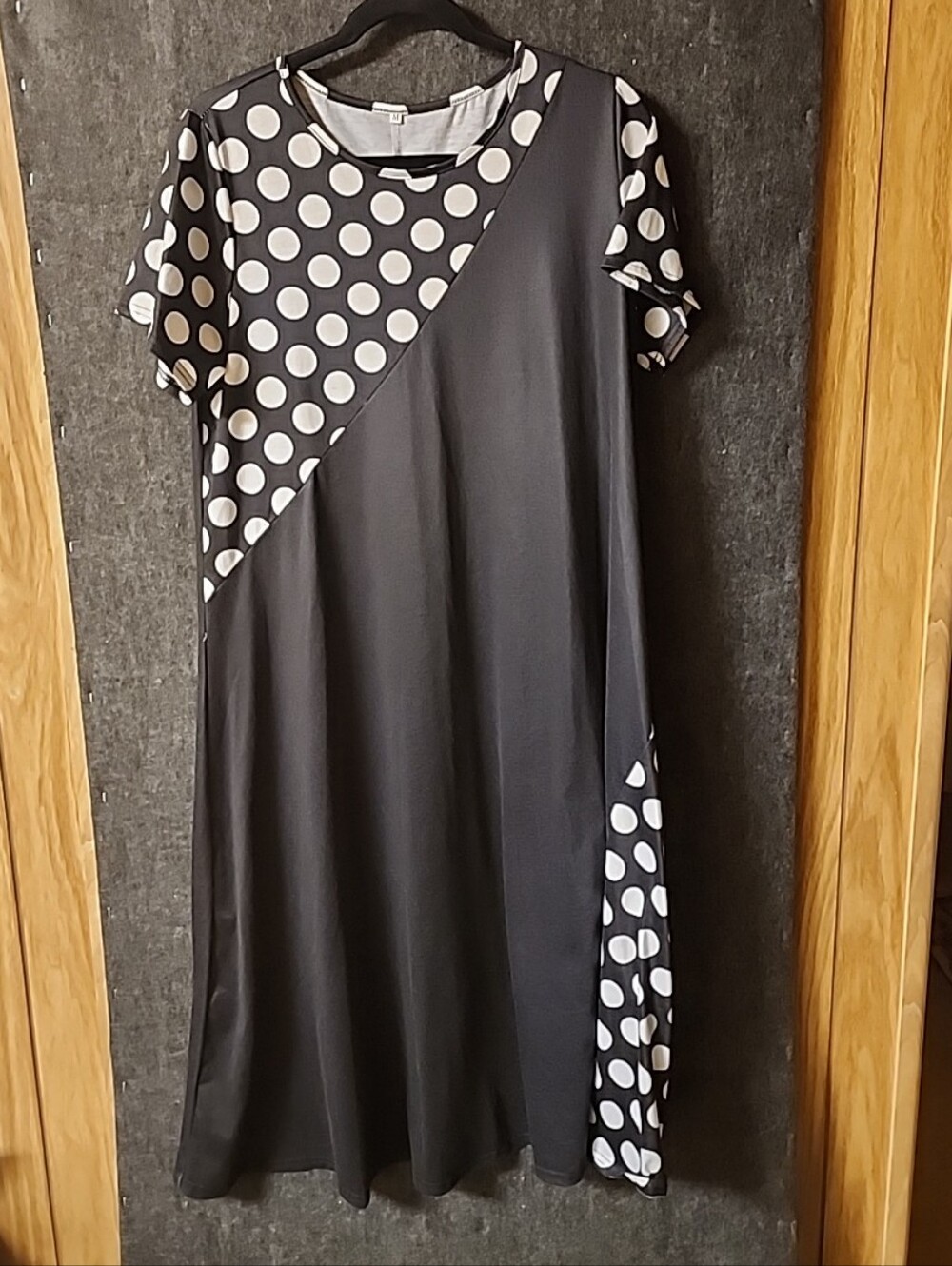 Nice Black & White Long Casual Dress, Pullover, W/Med, Preowned